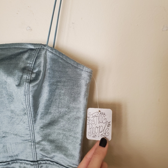 NWT Free People Mint Antoinette Velvet Mini Dress - Picture 4 of 10